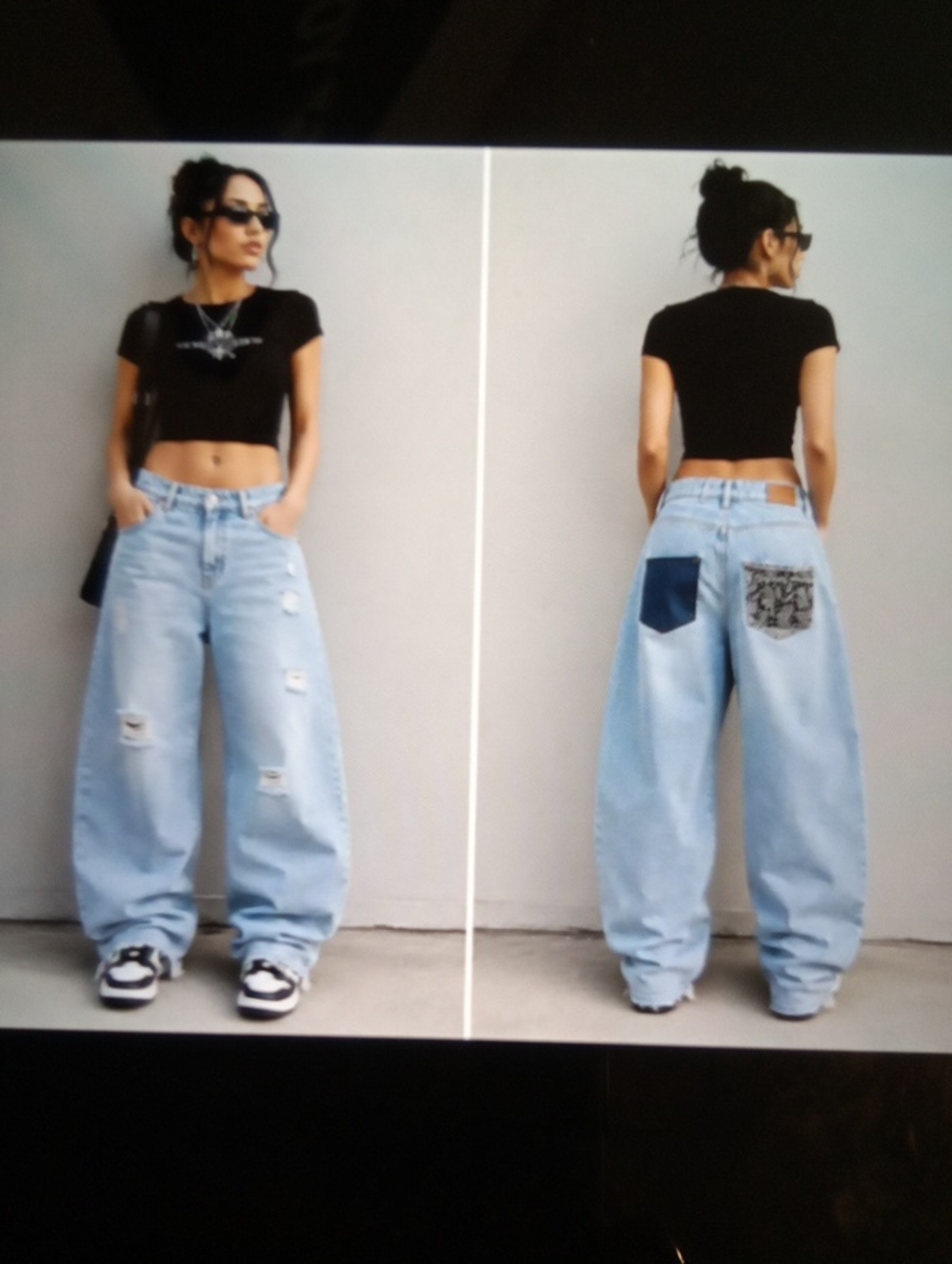 BDG Super Distressed Baggy Barrel Button Closure Streetwear Skater Grunge Jean